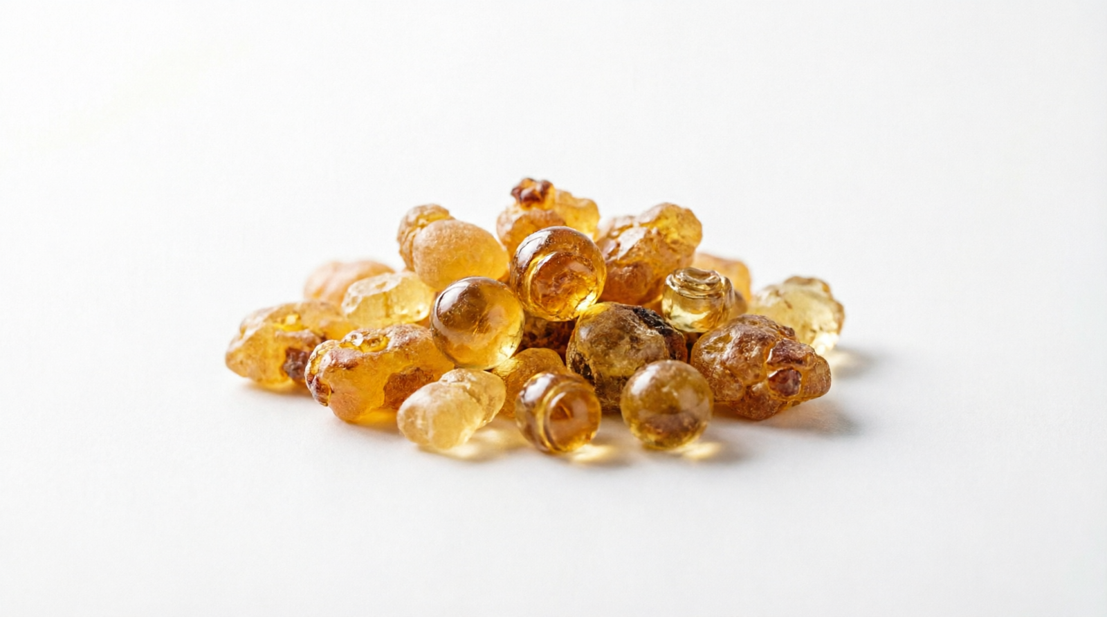 Golden translucent boswellia resin beads