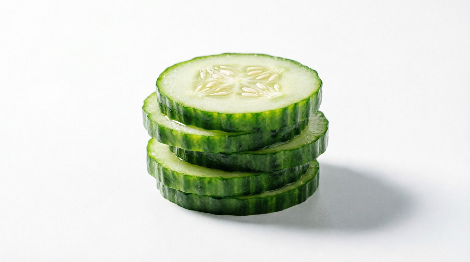 Fresh green cucumber slices
